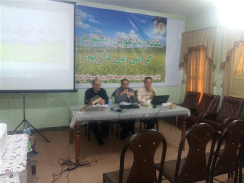 برگزاری كارگاه آموزشی كلزا ، ویژه شهرستان های شوشتر، گتوند، مسجد سلیمان ، اندیكا و لالی